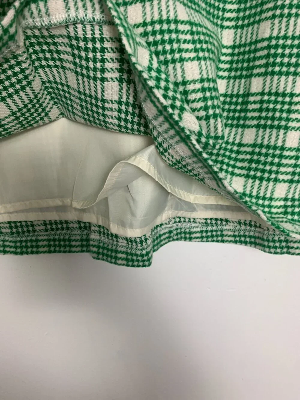 Shein Green Plaid Mini Skirt